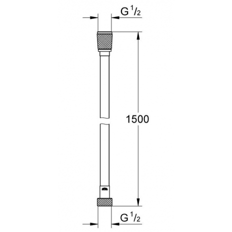 Dušo žarna Silverflex 1500mm., 1/2"x1/2", sidabrinė