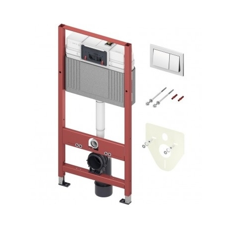 WC modulis "TECEbase" 4in1 klavišas BASE  chrom., tvirtinimai, izol. tarpinė