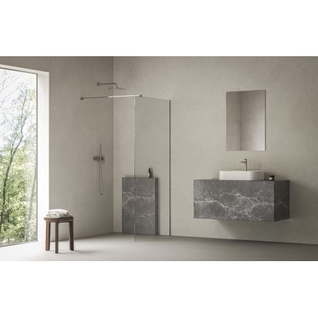Dušo kabina Walk-In Air Wall, 90, Walk-In Air Wall 90 juodas+Transparent